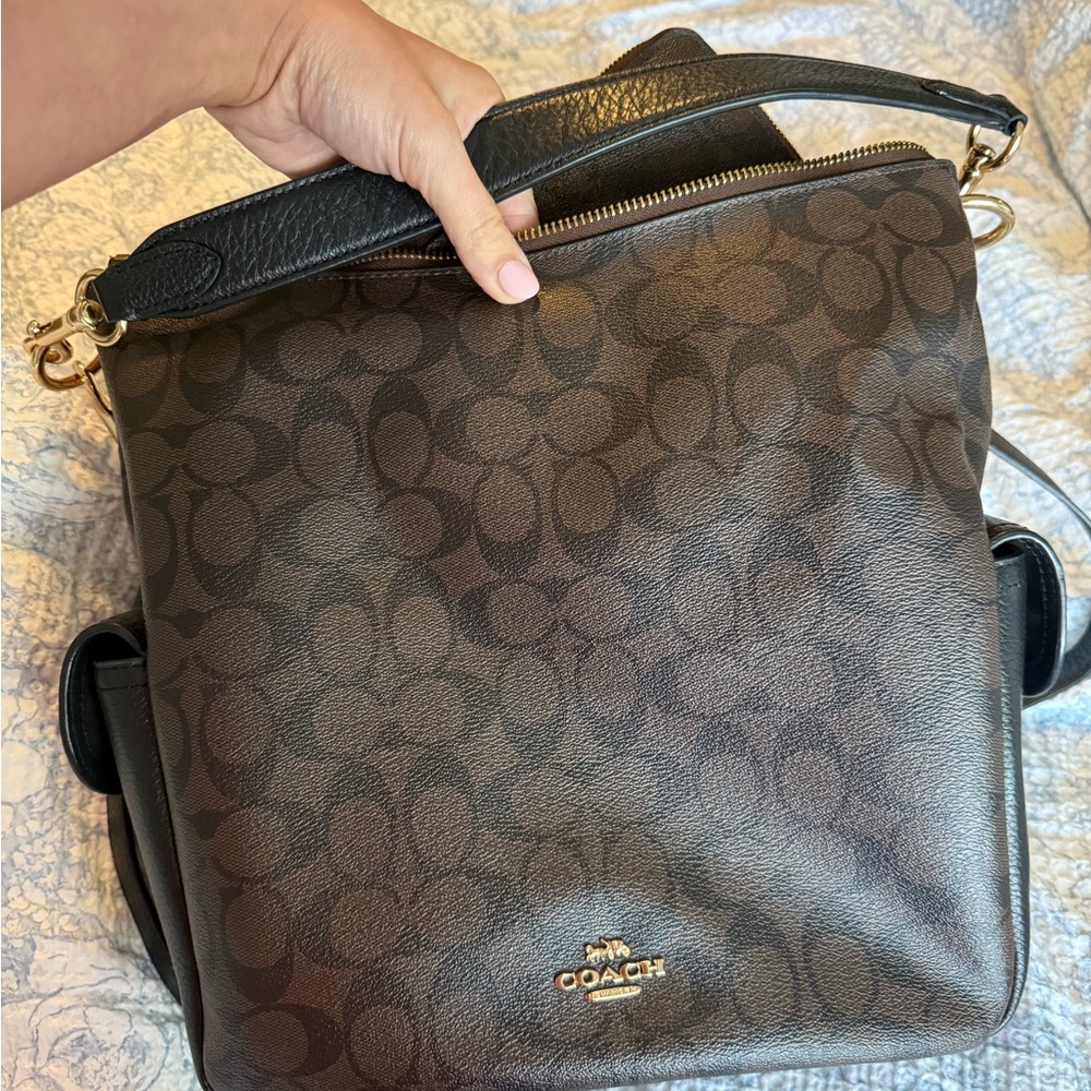 Coach Brown and Black Shoulder Bag with matching wallet